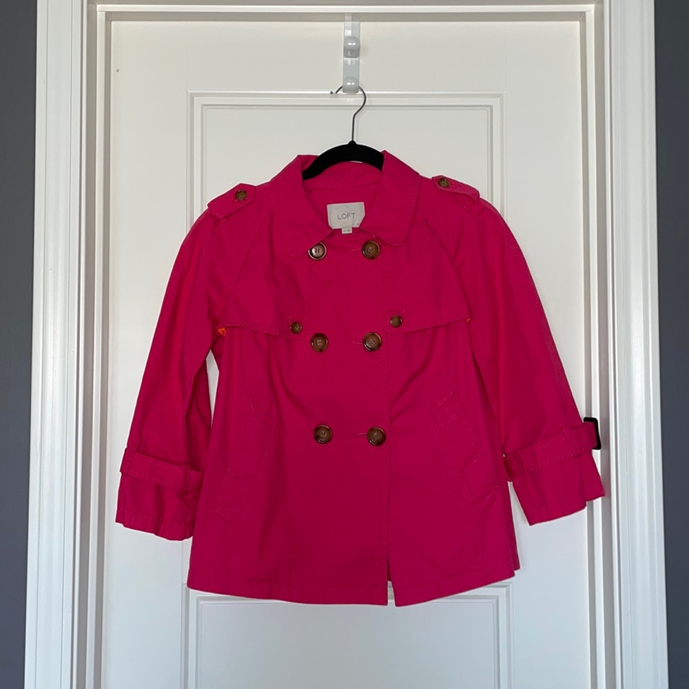 LOFT pink cropped jacket